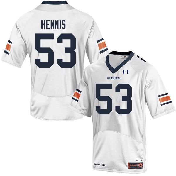 Men #53 Sawyer Hennis Auburn Tigers College Football Jerseys Sale-White
